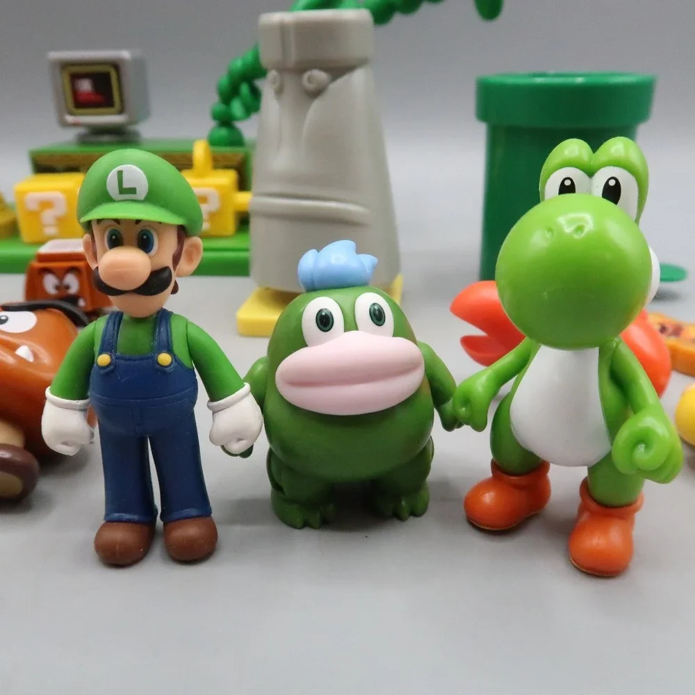 Lot of Super Mario Bros Figures Playset Pieces Yoshi Desert Diorama Piranha Plan